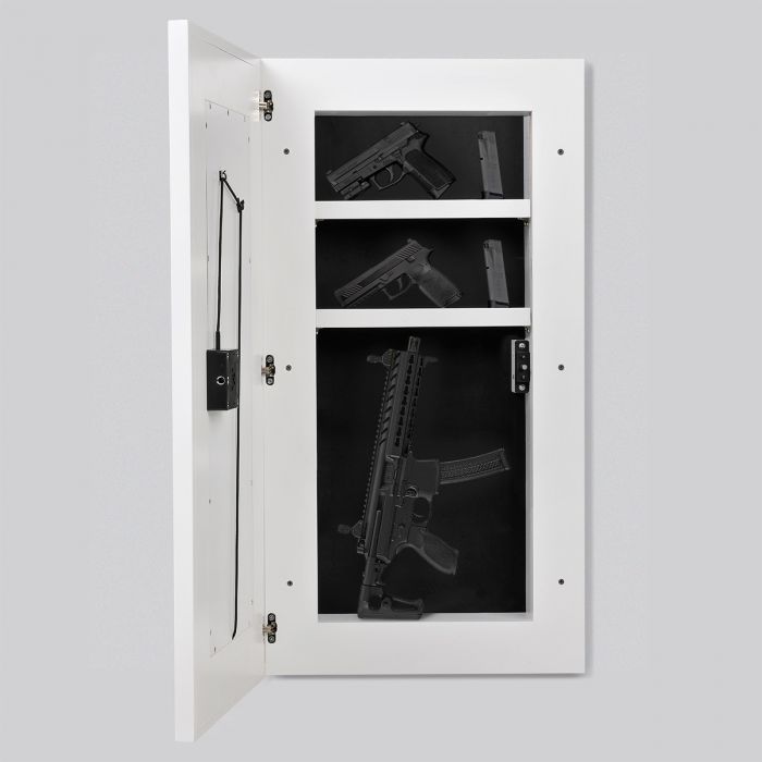 Alpha Gun Concealment Mirror Small in White Finish w/RFID 